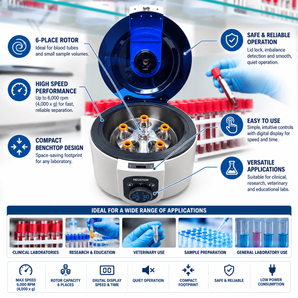 12-place centrifuge for Blood & Sample Processing